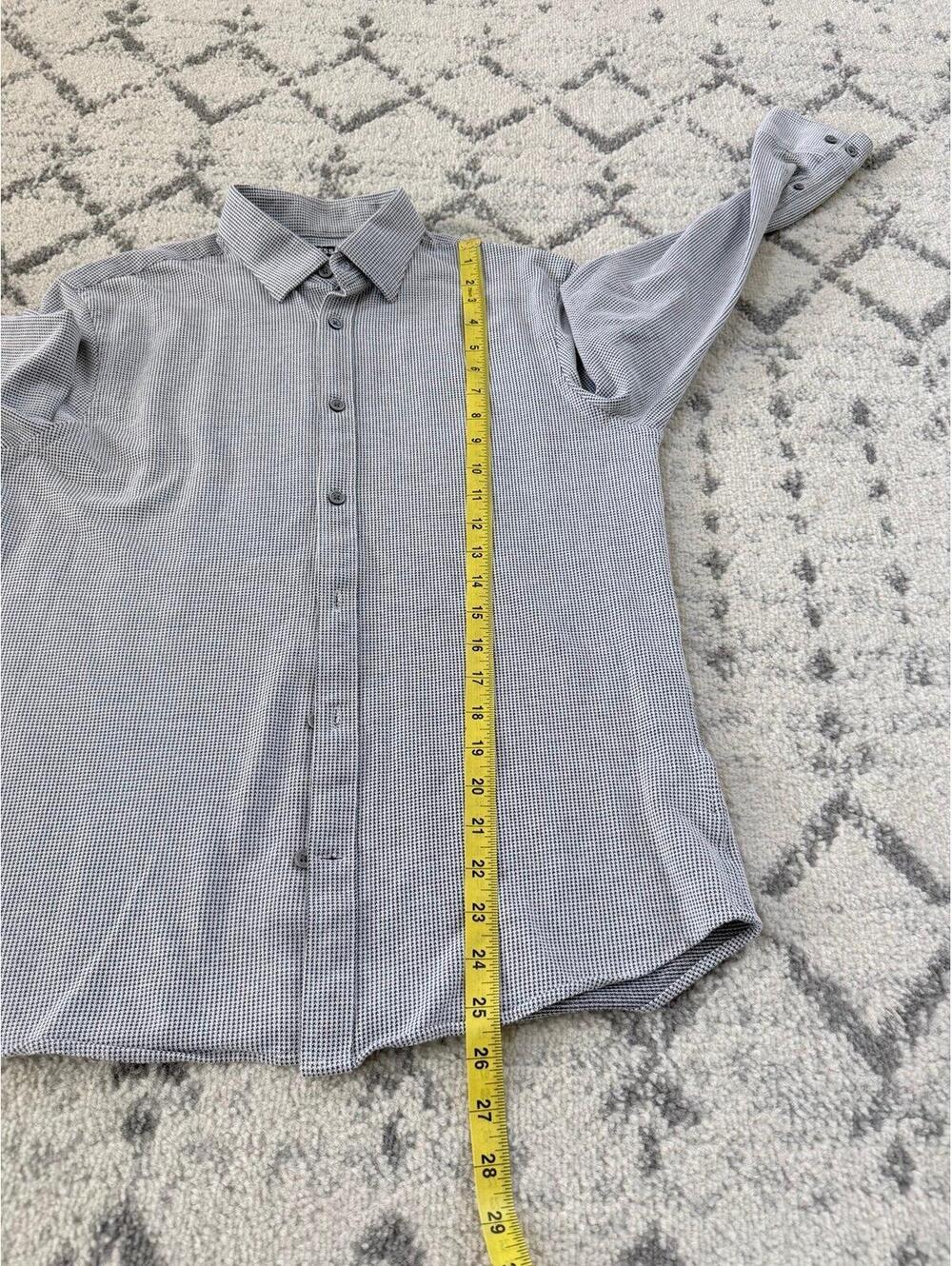 Express Essential Micro-Print Button Front Shirt - Picture 4 of 9